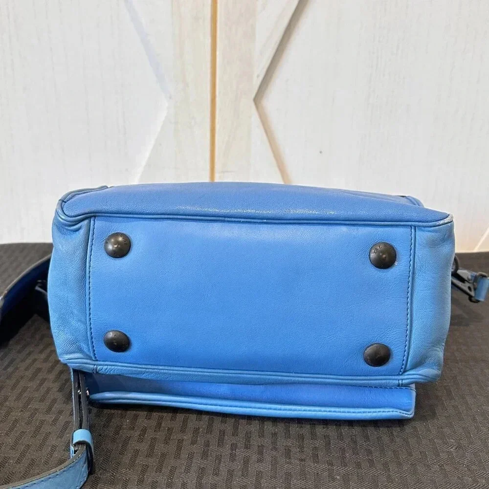 Rag & Bone Small Blue Leather Pilot Bag